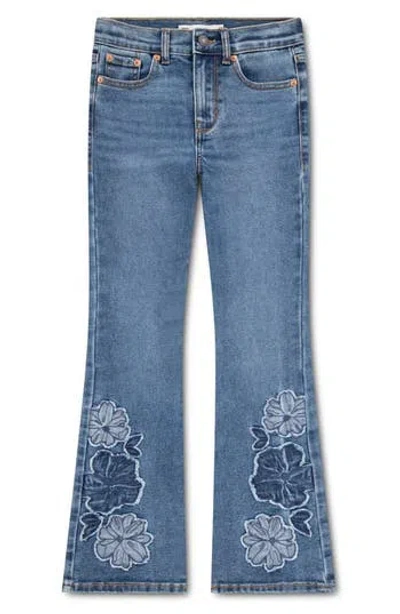 Levi's Kids' 726 Flower Flare Leg Jeans In Blue