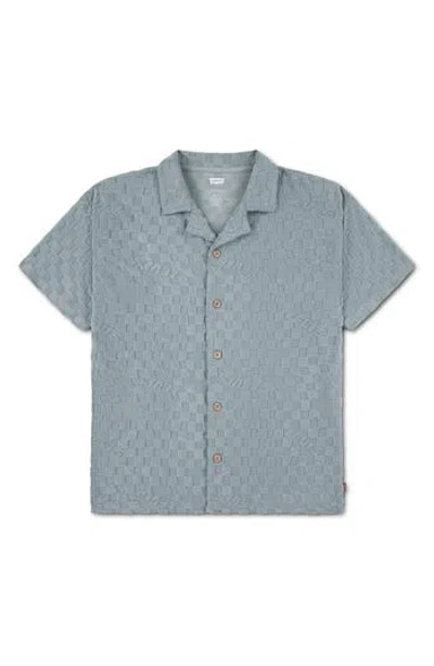 Levi's Kids' Check Jacquard Camp Shirt In Gray