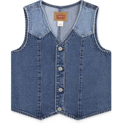 Levi's Kids' Colorblock Denim Vest In Blue