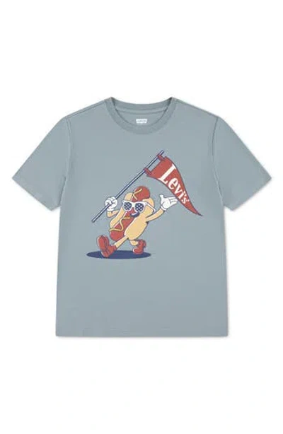 Levi's Kids' Hot Dog Logo Graphic T-shirt In Blue