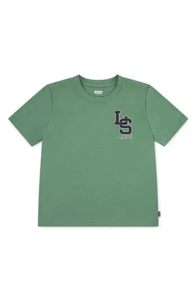 Levi's Kids' Monogram Embroidered T-shirt In Green