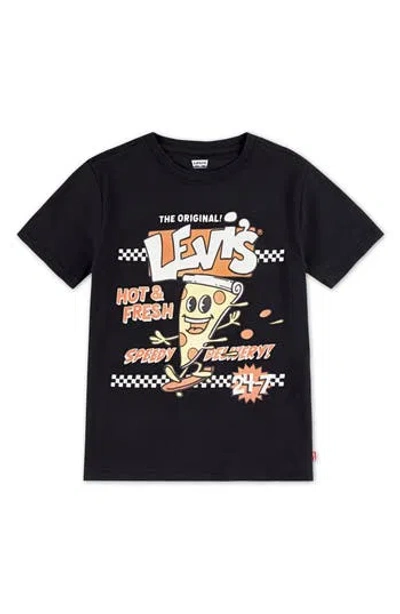 Levi's Kids' Speedy Pizza Graphic T-shirt In Black