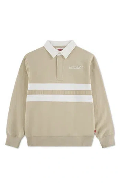 Levi's Kids' Striped Rugby Sweatshirt In Brown