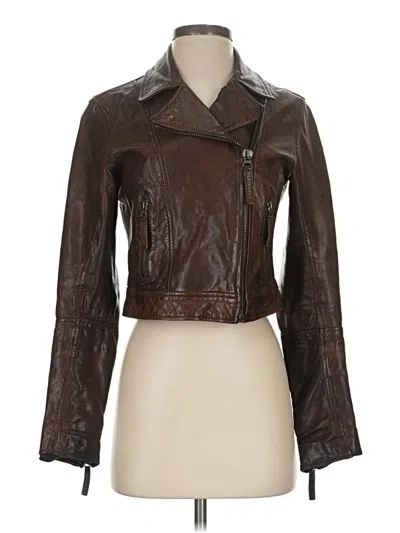 Pre-owned Levi's Leather Jacket In Brown