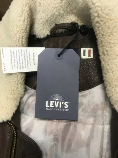 Pre-owned Levi's Leather Made & Crafted Levi Strauss Pilot Jacket Levis Made Italy Top Gun In Brown