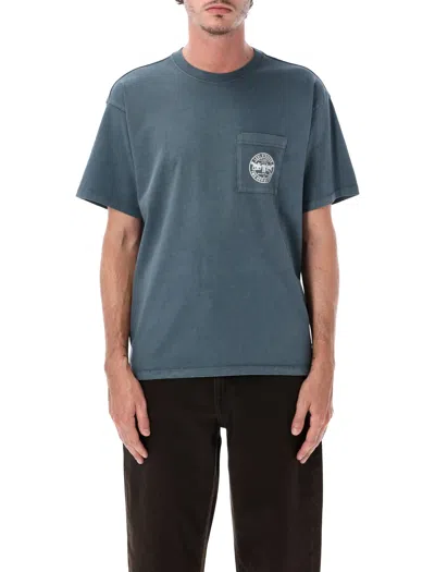 Levi's Heritage Cotton T-shirt With Chest Pocket And Back Graphic Print In Blue