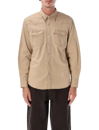 Levi's -inspired Barstow-style Cotton Denim Snap-front Western Shirt In Neutral