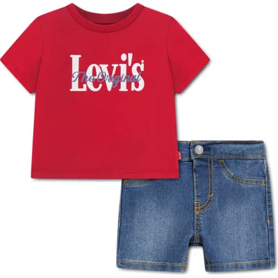 Levi's Babies'  Logo Graphic T-shirt & Shorts Set In Multi