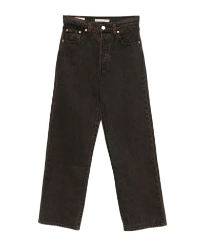 Levi's Logo Patch Straight-leg Jeans In Brown