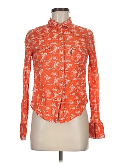 Pre-owned Levi's Long Sleeve Blouse In Orange