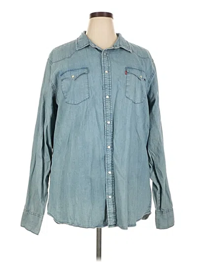 Pre-owned Levi's Long Sleeve Button Down Shirt In Blue