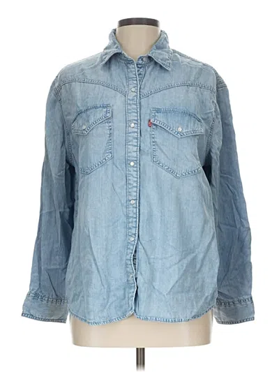 Pre-owned Levi's Long Sleeve Button Down Shirt In Blue