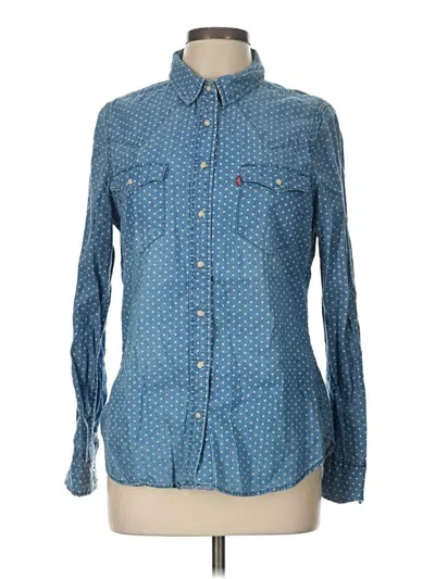 Pre-owned Levi's Long Sleeve Button Down Shirt In Blue