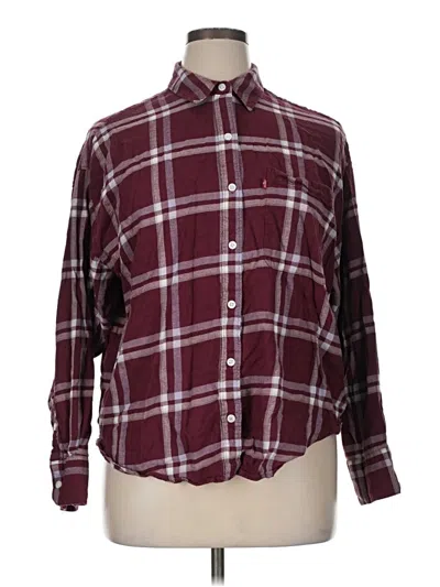 Pre-owned Levi's Long Sleeve Button Down Shirt In Burgundy
