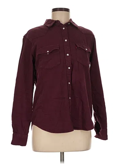 Pre-owned Levi's Long Sleeve Button Down Shirt In Burgundy