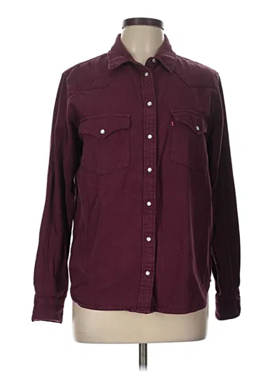 Pre-owned Levi's Long Sleeve Button Down Shirt In Burgundy