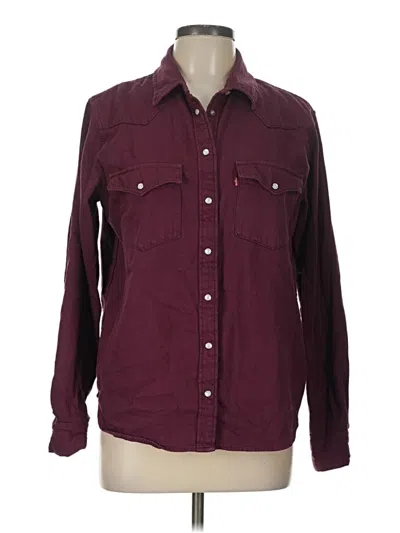 Pre-owned Levi's Long Sleeve Button Down Shirt In Burgundy