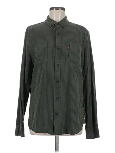 Pre-owned Levi's Long Sleeve Button Down Shirt In Green