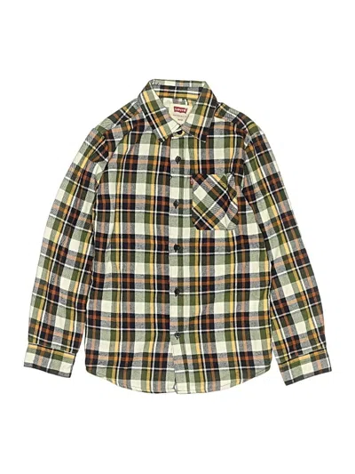 Pre-owned Levi's Kids'  Long Sleeve Button Down Shirt In Green