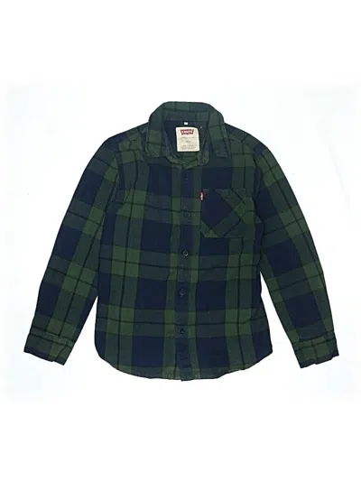 Pre-owned Levi's Kids'  Long Sleeve Button Down Shirt In Green