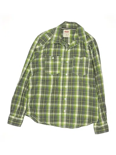 Pre-owned Levi's Kids'  Long Sleeve Button Down Shirt In Green