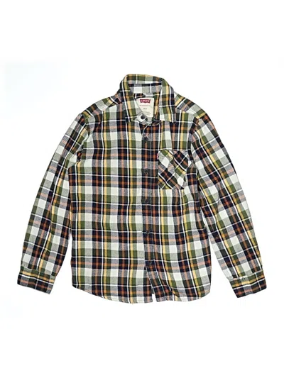 Pre-owned Levi's Kids'  Long Sleeve Button Down Shirt In Green