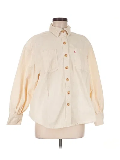 Pre-owned Levi's Long Sleeve Button Down Shirt In Ivory
