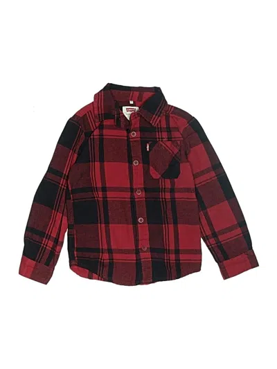 Pre-owned Levi's Kids'  Long Sleeve Button Down Shirt In Red