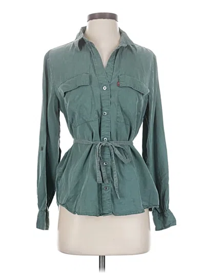 Pre-owned Levi's Long Sleeve Button Down Shirt In Teal