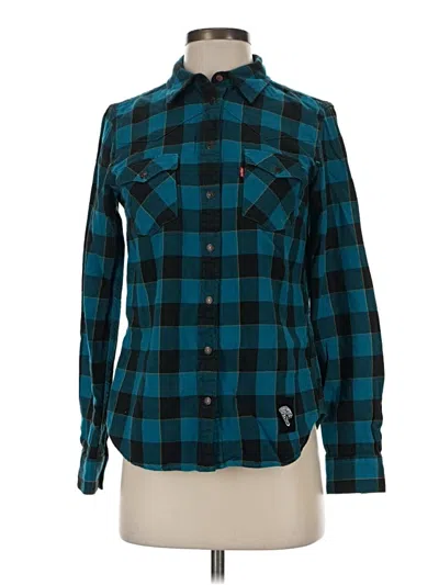 Pre-owned Levi's Long Sleeve Button Down Shirt In Teal