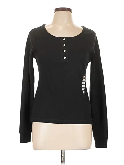 Levi's Long Sleeve Henley Shirt In Black