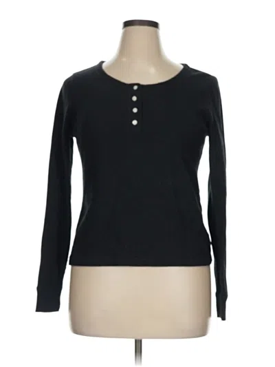Pre-owned Levi's Long Sleeve Henley Shirt In Black