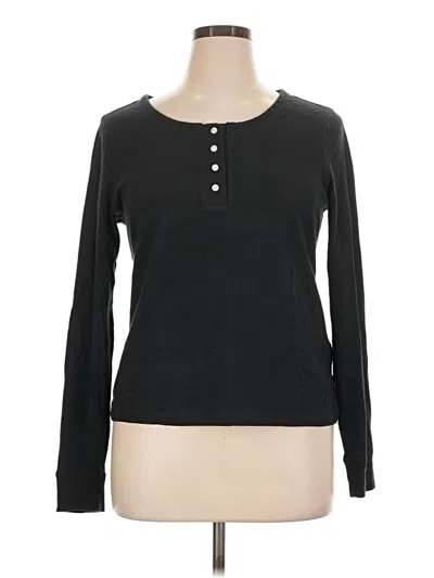 Pre-owned Levi's Long Sleeve Henley Shirt In Black