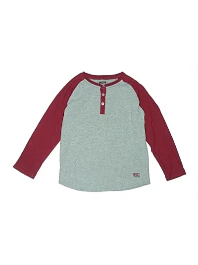 Pre-owned Levi's Kids'  Long Sleeve Henley Shirt In Burgundy