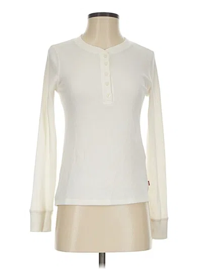 Pre-owned Levi's Long Sleeve Henley Shirt In Ivory