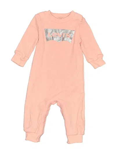 Pre-owned Levi's Babies'  Long Sleeve Onesie In Pink