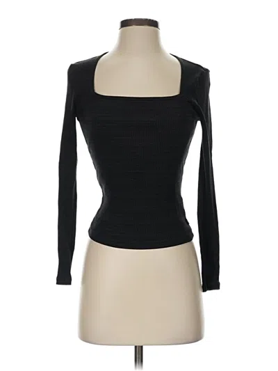 Pre-owned Levi's Long Sleeve Top Black Square Neckline Tops
