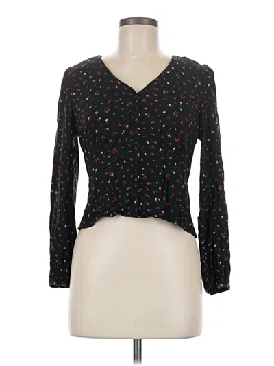 Pre-owned Levi's Long Sleeve Top Black Sweetheart Neckline Tops