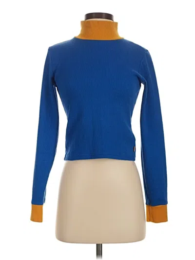Pre-owned Levi's Long Sleeve Top Blue Turtleneck Tops