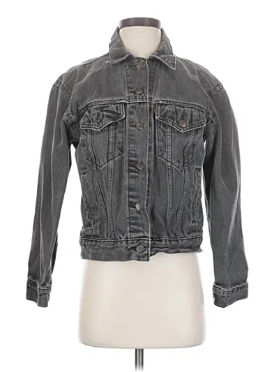 Pre-owned Levi's Long Sleeve Top Gray Mock Neckline Tops