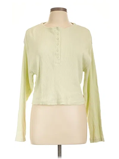 Pre-owned Levi's Long Sleeve Top Green Keyhole Neckline Tops