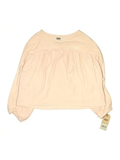 Pre-owned Levi's Kids'  Long Sleeve Top Pink Boatneck Tops