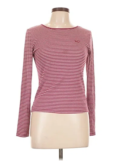 Pre-owned Levi's Long Sleeve T-shirt In Burgundy