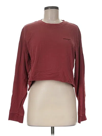 Pre-owned Levi's Long Sleeve T-shirt In Burgundy