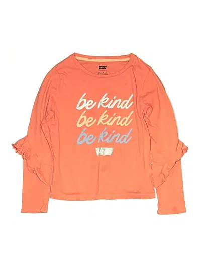 Pre-owned Levi's Kids'  Long Sleeve T-shirt In Orange