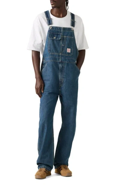 Levi's Loose Cotton Denim Overalls In Blue