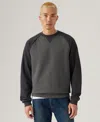 Levi's Levi' Men's Relaxed Fit Crewneck Long Sleeve Red Tab Logo Sweatshirt In Black