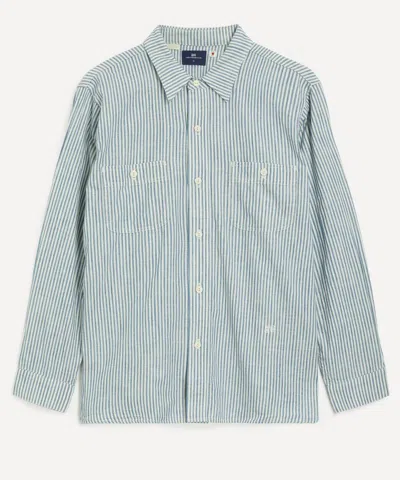 Levi's Mens Indigo Stripe Work Shirt In Blue