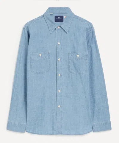 Levi's Mens Light Wash Work Shirt In Blue