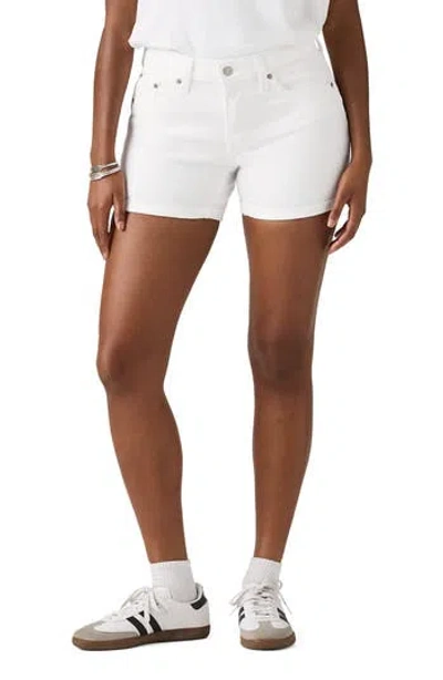 Levi's Mid Thigh Denim Shorts In White